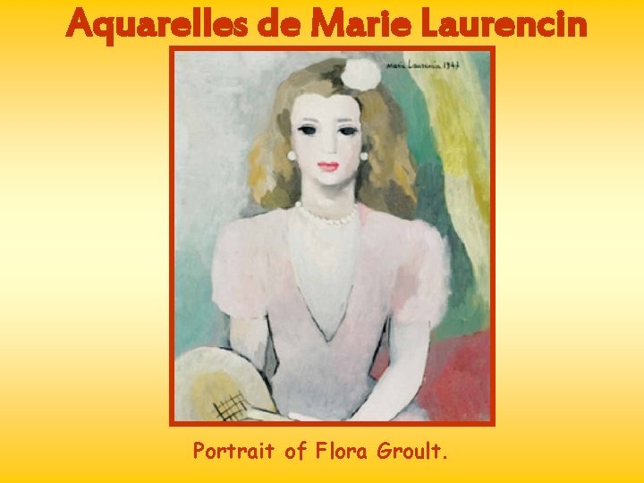 Aquarelles de Marie Laurencin Portrait of Flora Groult. 