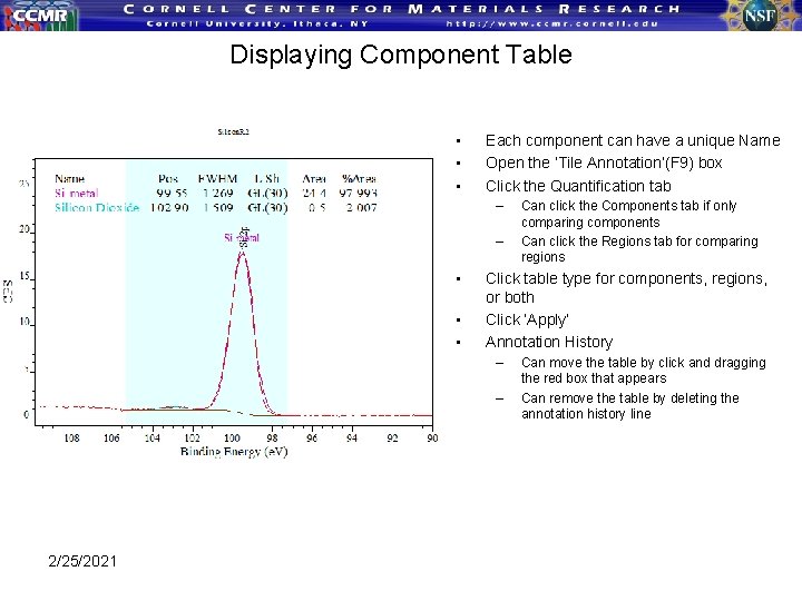 Displaying Component Table • • • Each component can have a unique Name Open Displaying Component Table • • • Each component can have a unique Name Open