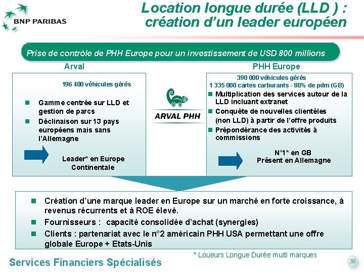 Location longue durée (LLD ) : création d’un leader européen Prise de contrôle de
