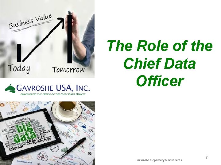 The Role of the Chief Data Officer Gavroshe Proprietary & Confidential 8 