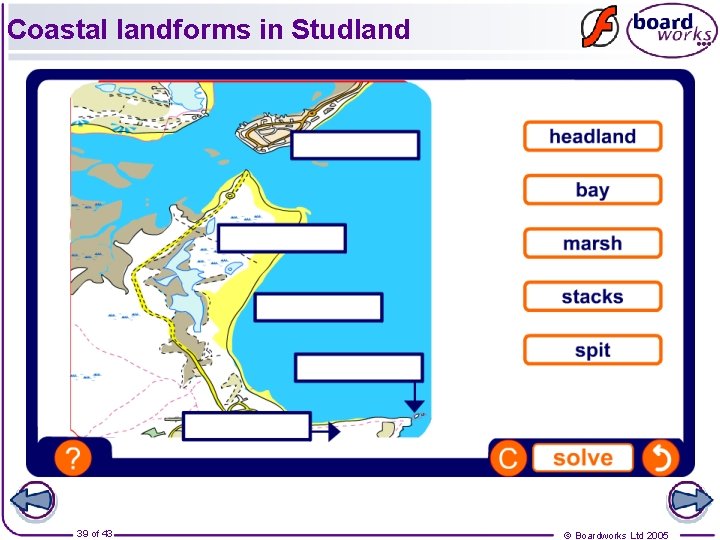 Coastal landforms in Studland 39 of 43 © Boardworks Ltd 2005 