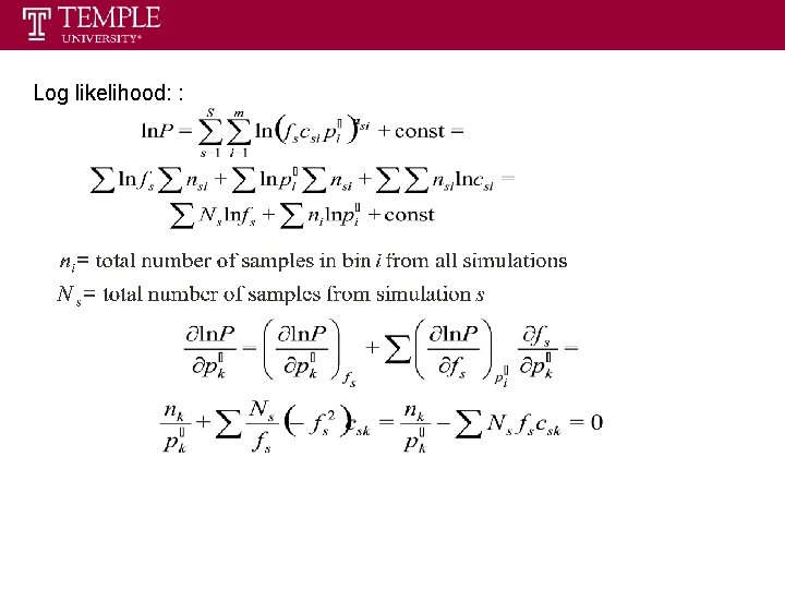 Log likelihood: : 