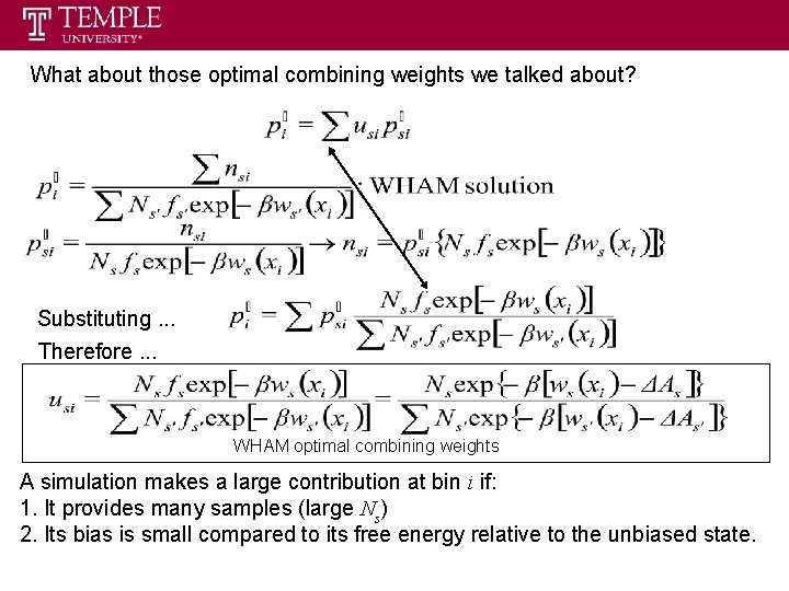 What about those optimal combining weights we talked about? Substituting. . . Therefore. .