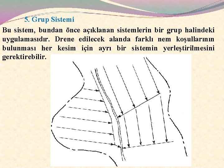 5. Grup Sistemi Bu sistem, bundan önce açıklanan sistemlerin bir grup halindeki uygulamasıdır. Drene