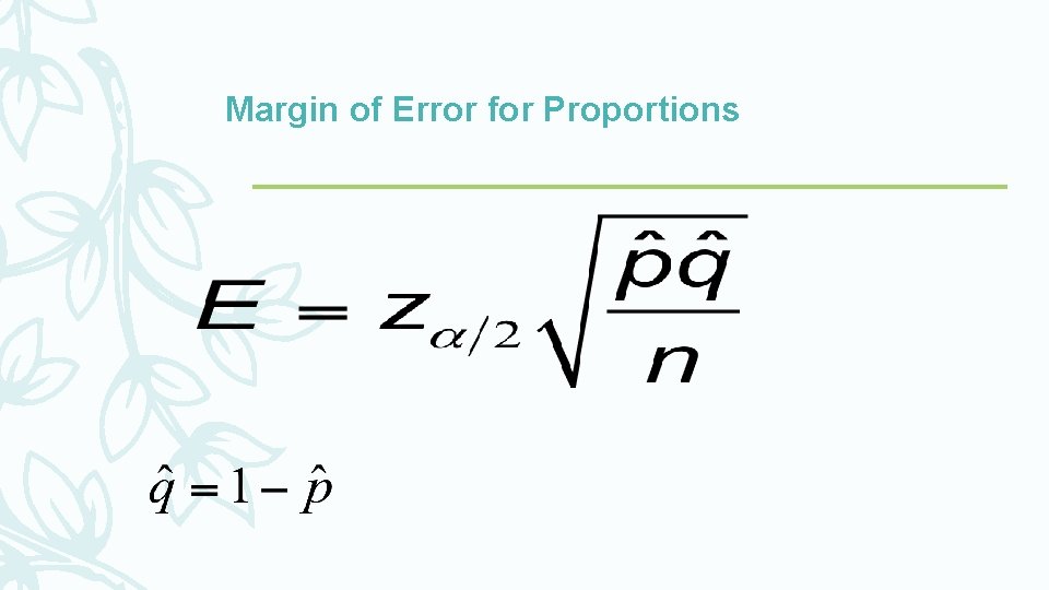 Margin of Error for Proportions 