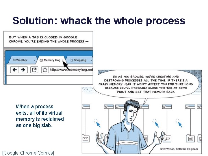 Solution: whack the whole process When a process exits, all of its virtual memory