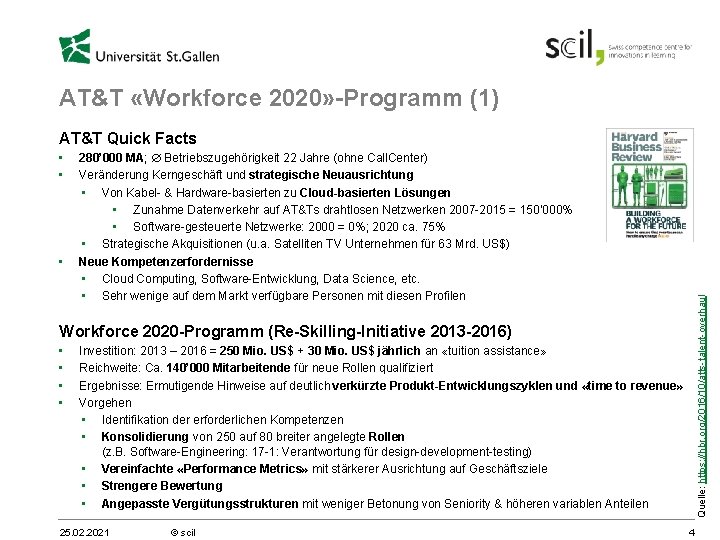 AT&T «Workforce 2020» -Programm (1) AT&T Quick Facts • 280’ 000 MA; Betriebszugehörigkeit 22