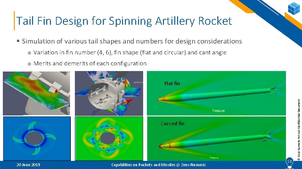 Tail Fin Design for Spinning Artillery Rocket § Simulation of various tail shapes and