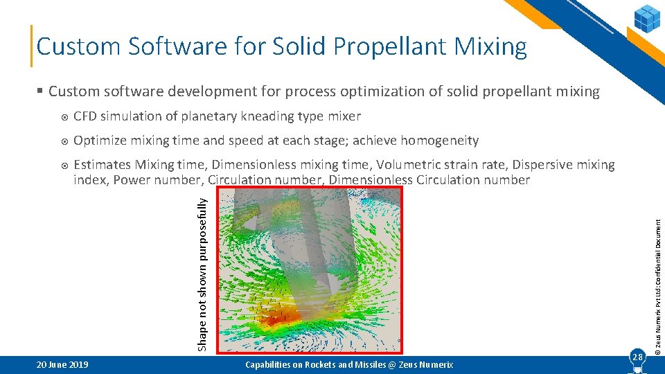 Custom Software for Solid Propellant Mixing § Custom software development for process optimization of