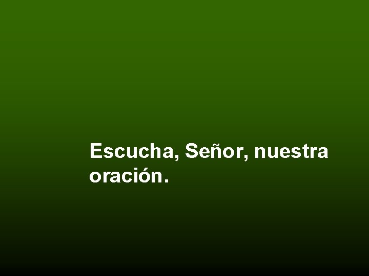Escucha, Señor, nuestra oración. 