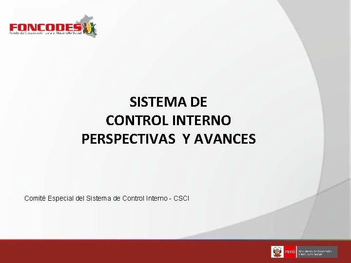 SISTEMA DE CONTROL INTERNO e Imagen Unidad de Comunicación PERSPECTIVAS Y AVANCES Comité Especial