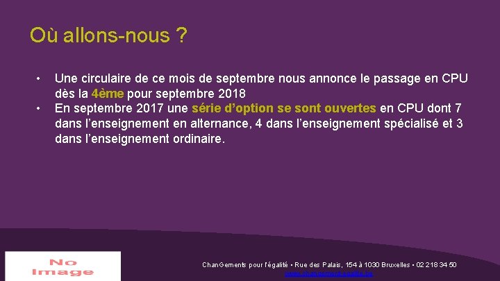 Où allons-nous ? • • Une circulaire de ce mois de septembre nous annonce