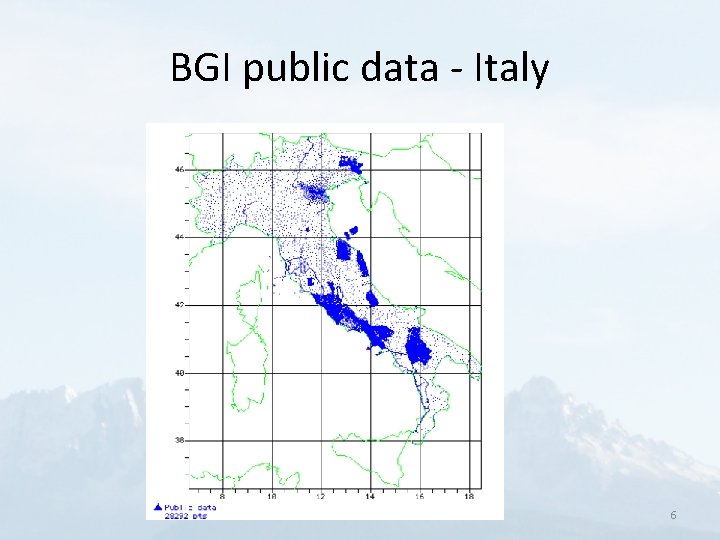 BGI public data - Italy 6 