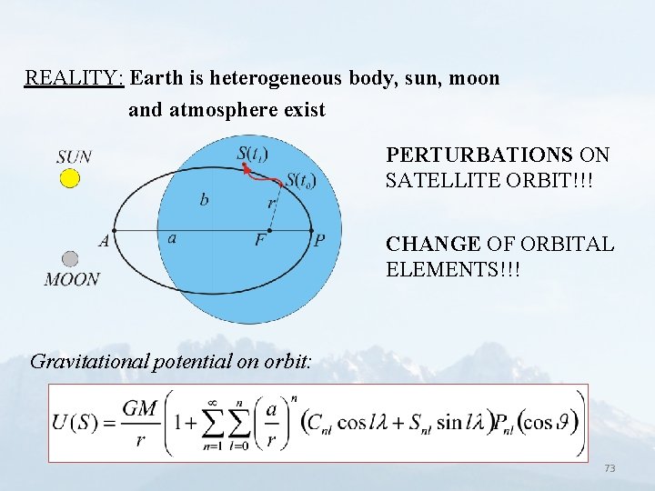 REALITY: Earth is heterogeneous body, sun, moon and atmosphere exist PERTURBATIONS ON SATELLITE ORBIT!!!