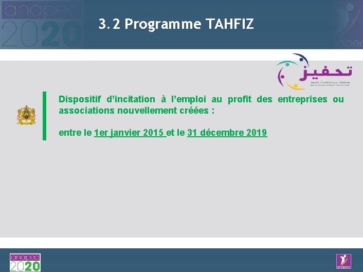 3. 2 Programme TAHFIZ Dispositif d’incitation à l’emploi au profit des entreprises ou associations