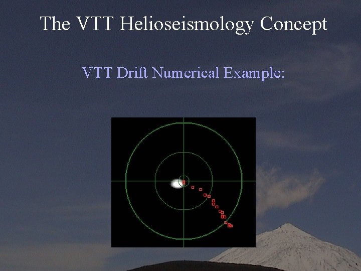 The VTT Helioseismology Concept VTT Drift Numerical Example: 