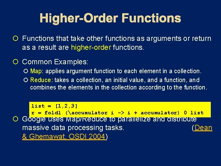  Functions that take other functions as arguments or return as a result are