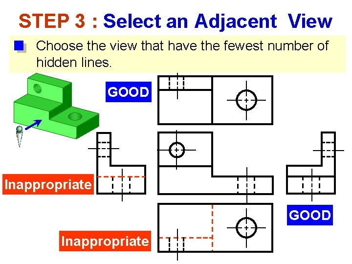 STEP 3 : Select an Adjacent View Choose the view that have the fewest