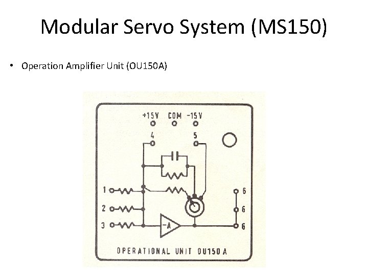 Modular Servo System (MS 150) • Operation Amplifier Unit (OU 150 A) 