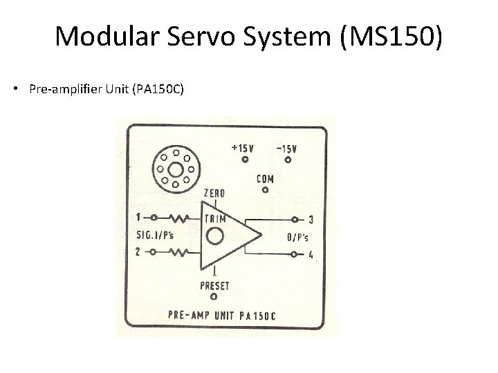 Modular Servo System (MS 150) • Pre-amplifier Unit (PA 150 C) 