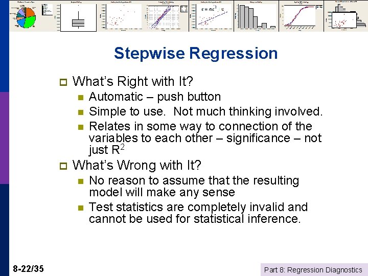 Stepwise Regression p What’s Right with It? n n n p What’s Wrong with