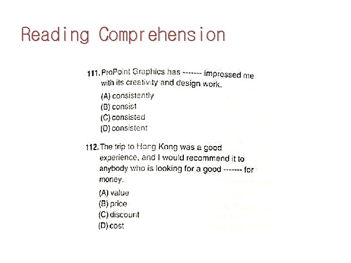 Reading Comprehension 