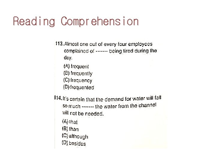 Reading Comprehension 