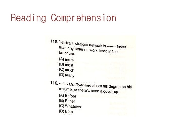 Reading Comprehension 