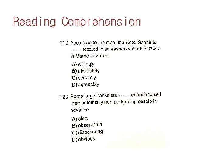 Reading Comprehension 