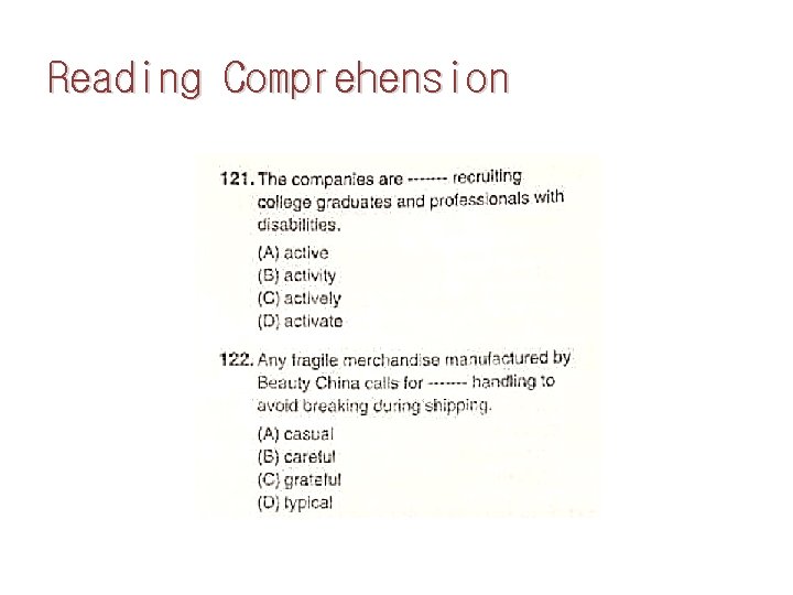 Reading Comprehension 