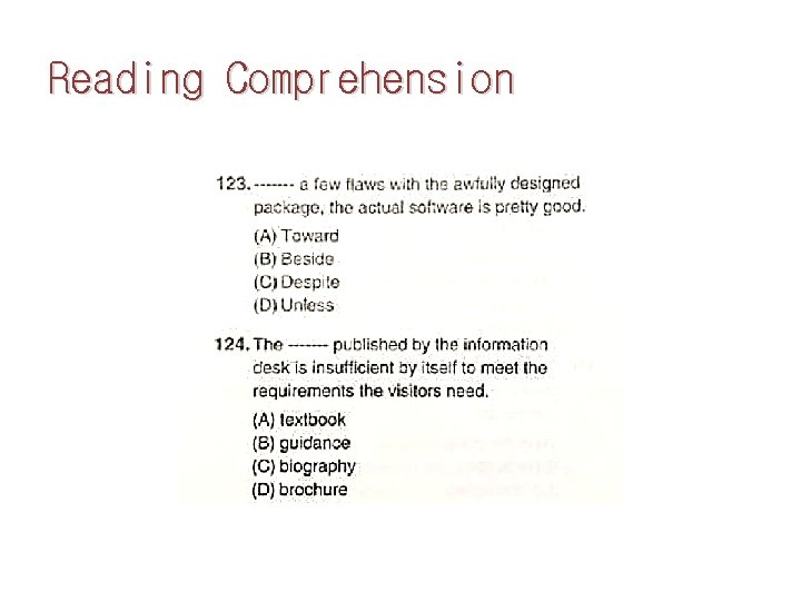 Reading Comprehension 
