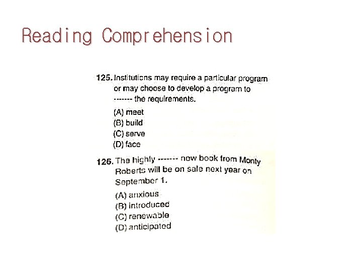 Reading Comprehension 