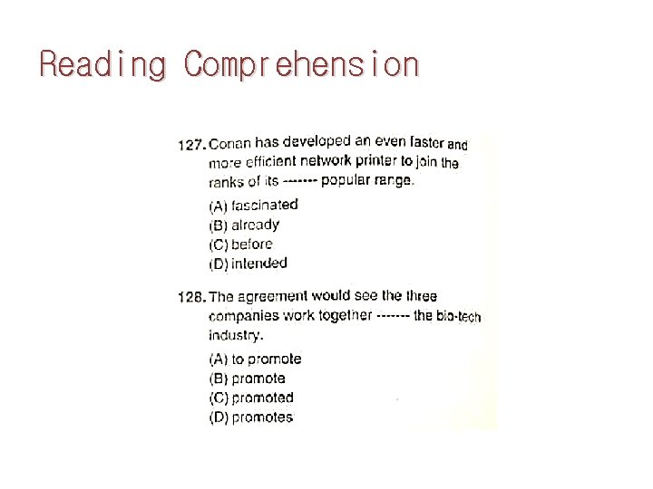 Reading Comprehension 