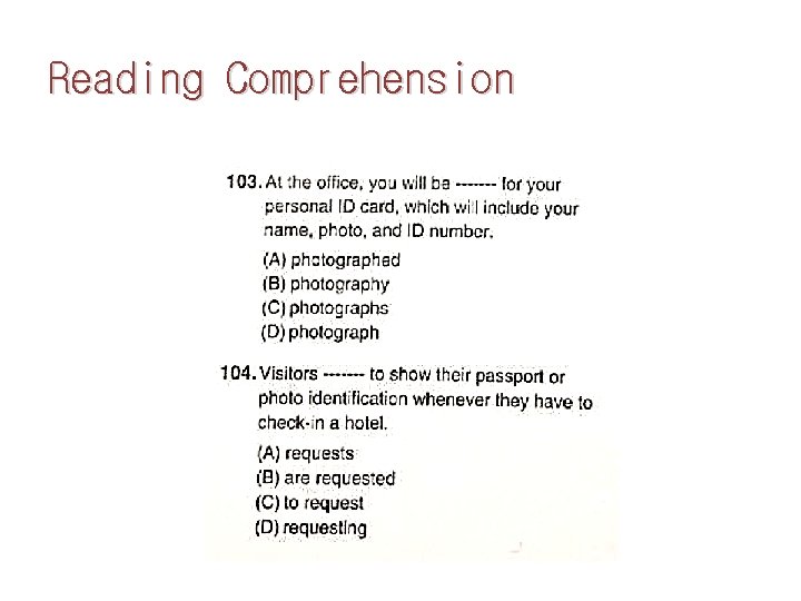 Reading Comprehension 