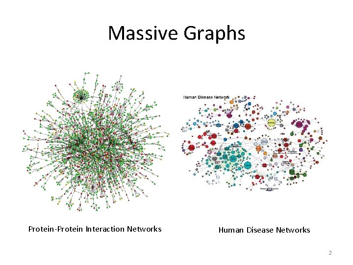 Massive Graphs Protein-Protein Interaction Networks Human Disease Networks 2 