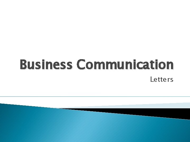 Business Communication Letters 