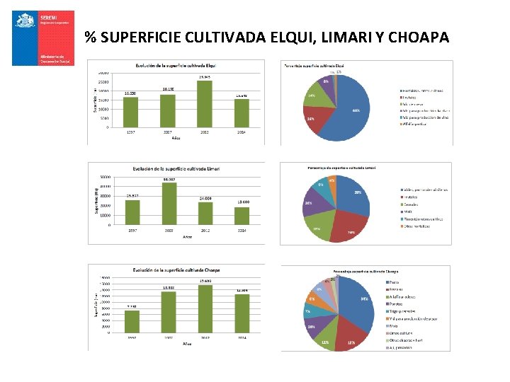 % SUPERFICIE CULTIVADA ELQUI, LIMARI Y CHOAPA 