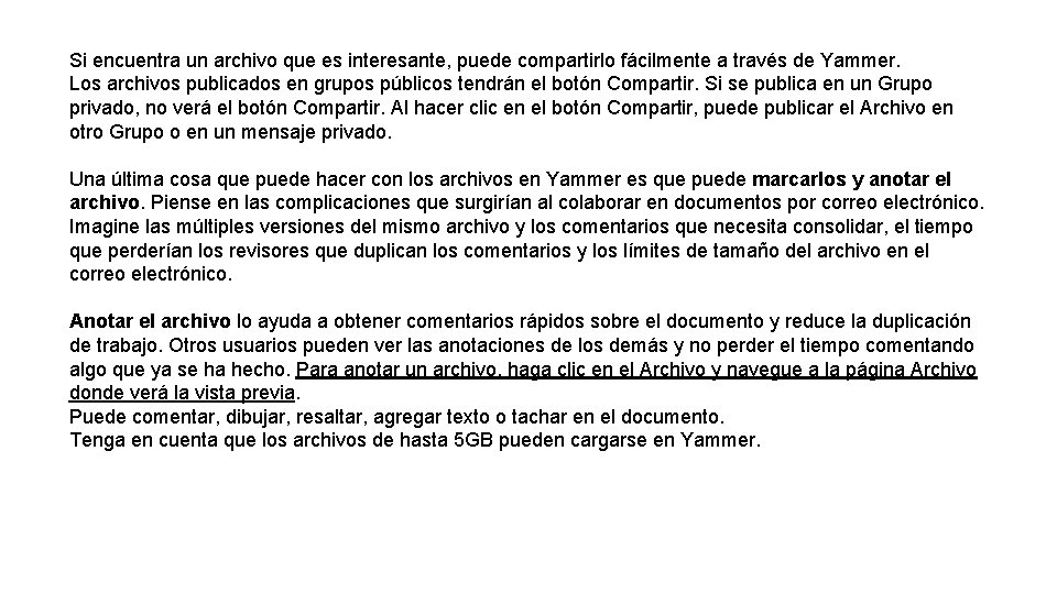 Si encuentra un archivo que es interesante, puede compartirlo fácilmente a través de Yammer.