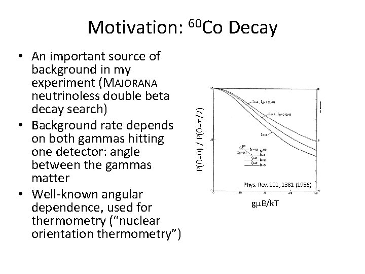  • An important source of background in my experiment (MAJORANA neutrinoless double beta