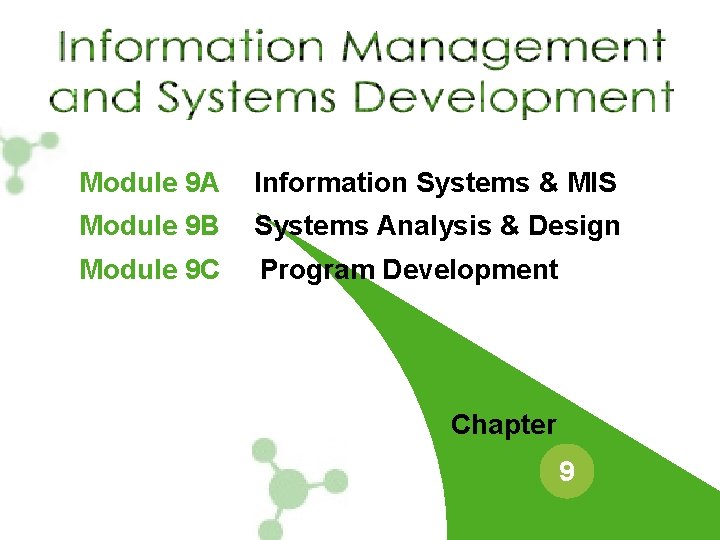 Module 9 A Information Systems & MIS Module 9 B Systems Analysis & Design Module 9 A Information Systems & MIS Module 9 B Systems Analysis & Design