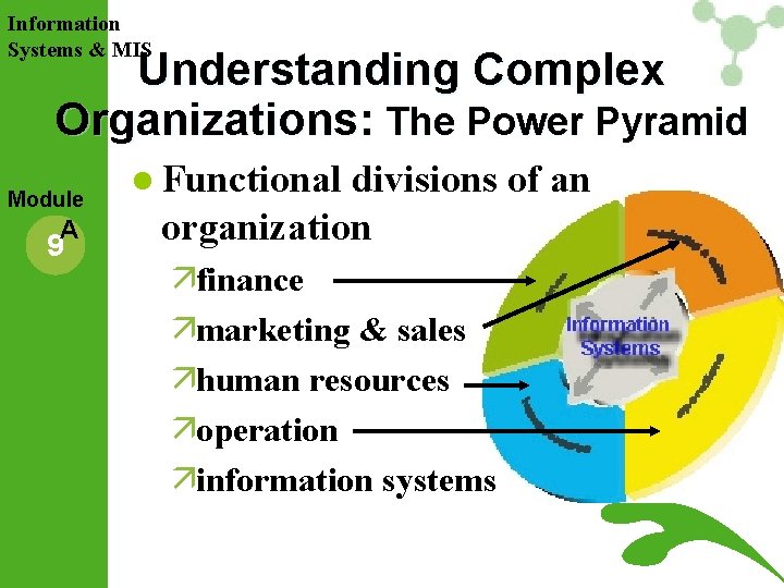 Information Systems & MIS Understanding Complex Organizations: The Power Pyramid Module A 9 l Information Systems & MIS Understanding Complex Organizations: The Power Pyramid Module A 9 l