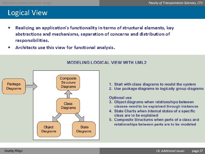 Telematics systems and their design Faculty of Transportation Sciences, CTU Logical View • Realizing