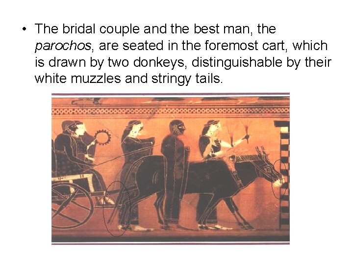  • The bridal couple and the best man, the parochos, are seated in