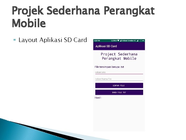 Projek Sederhana Perangkat Mobile Layout Aplikasi SD Card 