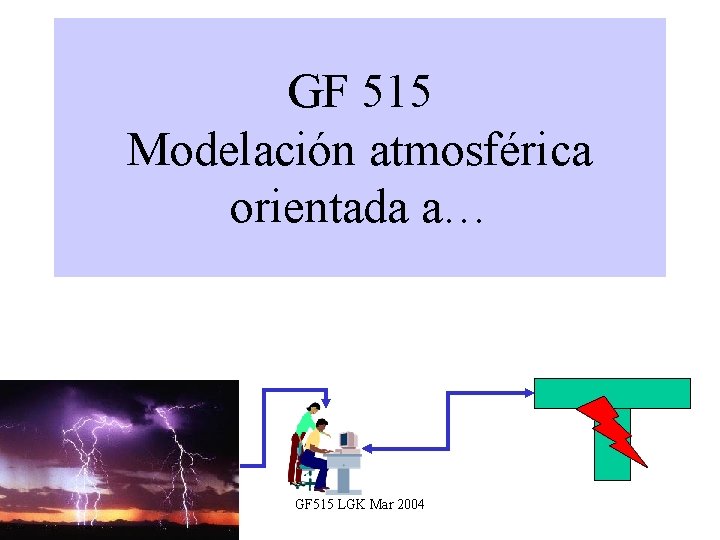 GF 515 Modelación atmosférica orientada a… GF 515 LGK Mar 2004 