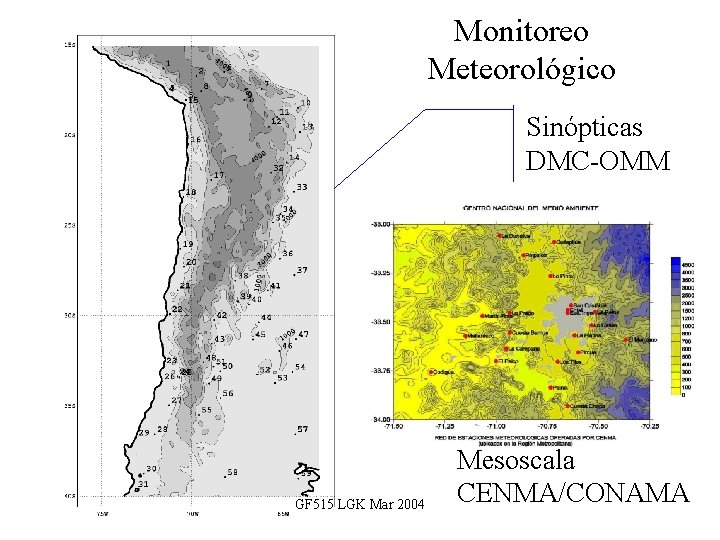 Monitoreo Meteorológico Sinópticas DMC-OMM GF 515 LGK Mar 2004 Mesoscala CENMA/CONAMA 