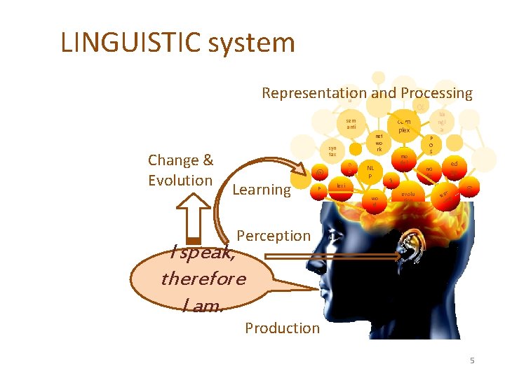 LINGUISTIC system Representation and Processing zul u sem anti Change & Evolution net wo