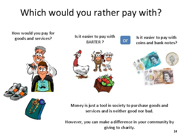 Which would you rather pay with? How would you pay for goods and services?