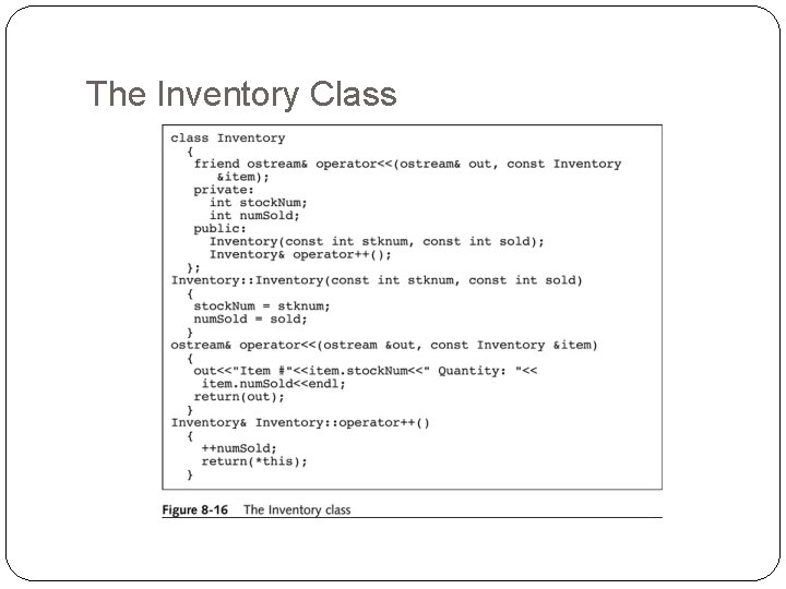 The Inventory Class 