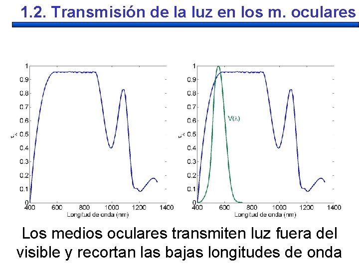 1. 2. Transmisión de la luz en los m. oculares Los medios oculares transmiten